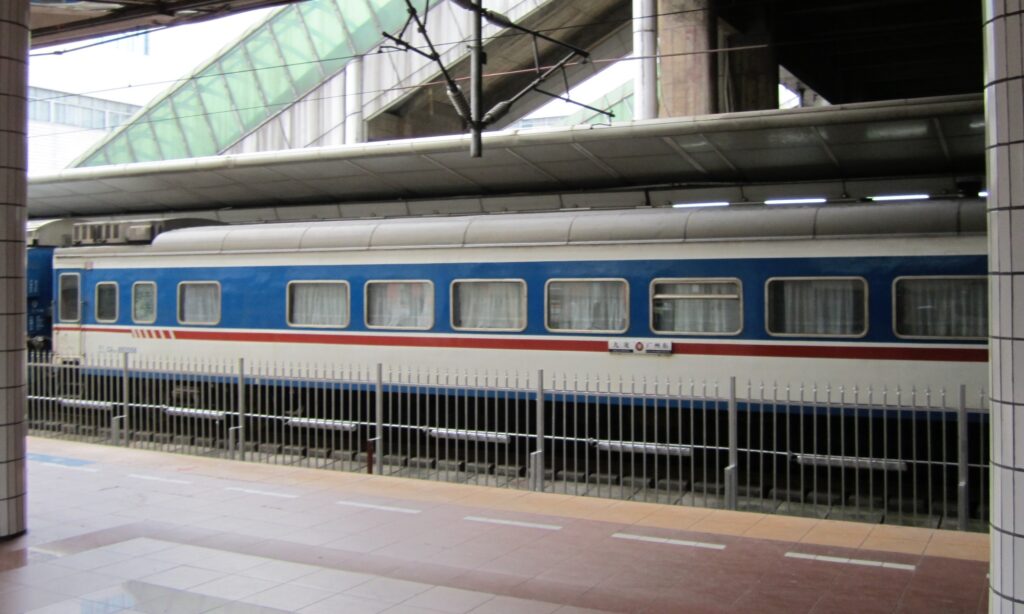 A cross-border train at Guangzhou East railway station